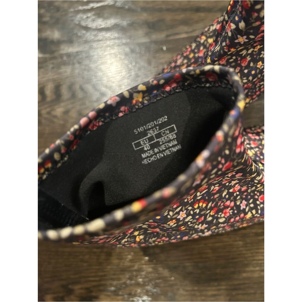 Zara Liberty Floral Pointed-Toe Ankle Booties Kitten Heel Size 40 / 9 - Picture 3 of 4